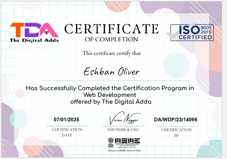 Web Development Certification