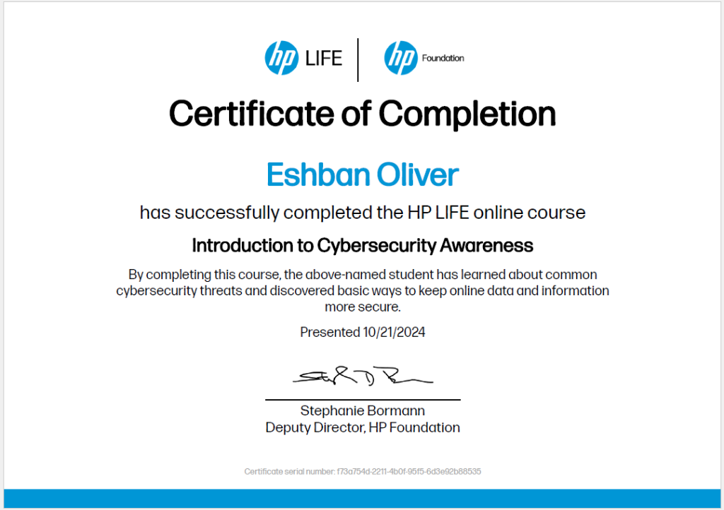 Introduction to Cybersecurity Awareness