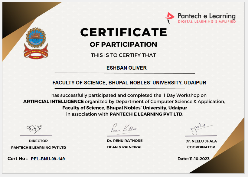 Workshop on Artificial Intelligence