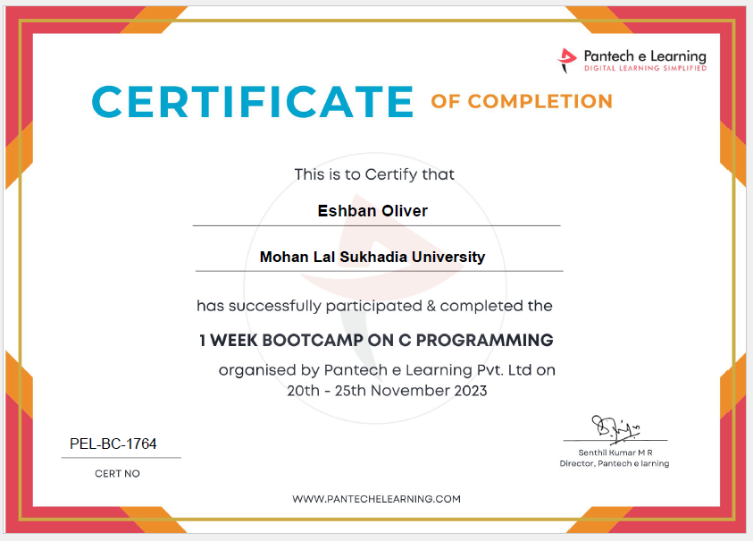 1 Week Bootcamp on C Programming