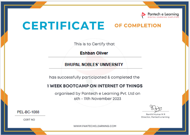 1 Week Bootcamp on Internet of Things